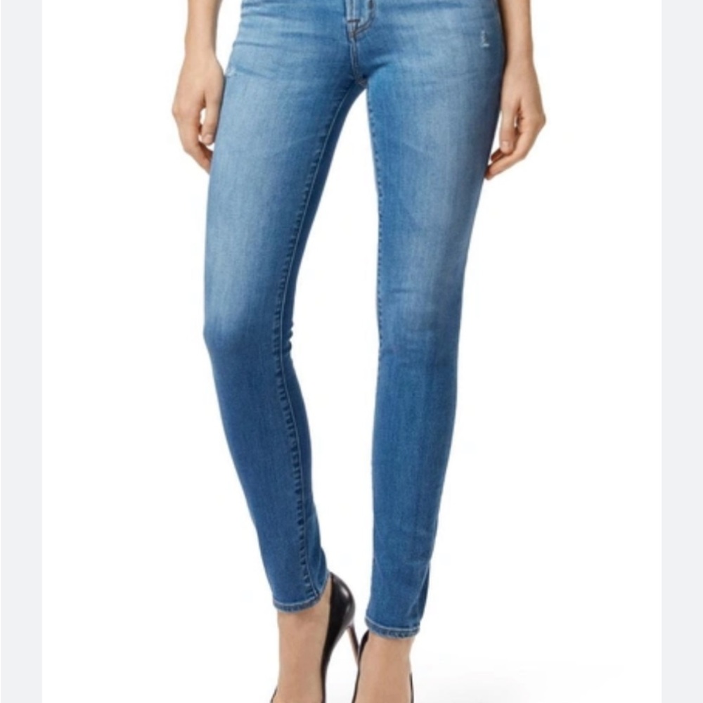 J Brand Blue Skinny Jeans with Stretch and Tapered Fit